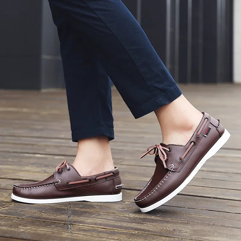 Shoes for Men Fashion Comfortable Loafers Genuine Leather Driving Shoes Men Sneakers Retro Boat Shoes Classic Designer Flats New