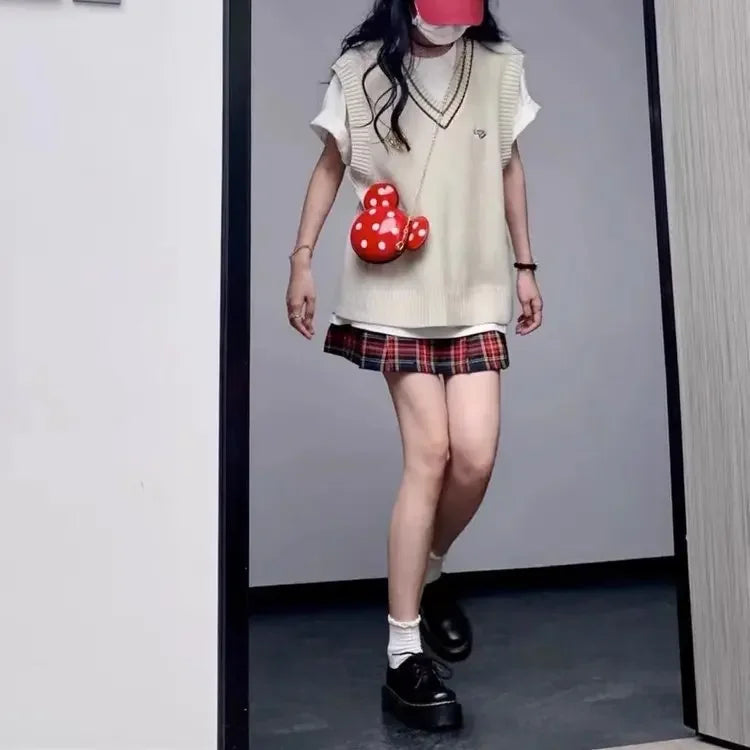 Loafers Thick Soled Retro Black Leather Shoes Women's 2025 Autumn Winter New Item Japanese Style College Style Lace Up Loafers