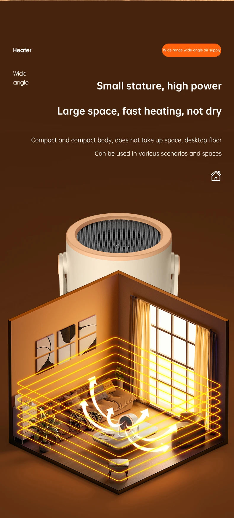 Portable Desktop Heater Electric Heater Hot Air Blower Fan Heater Mini Radiator Office Room Home Appliance Warmer Low Consumptio