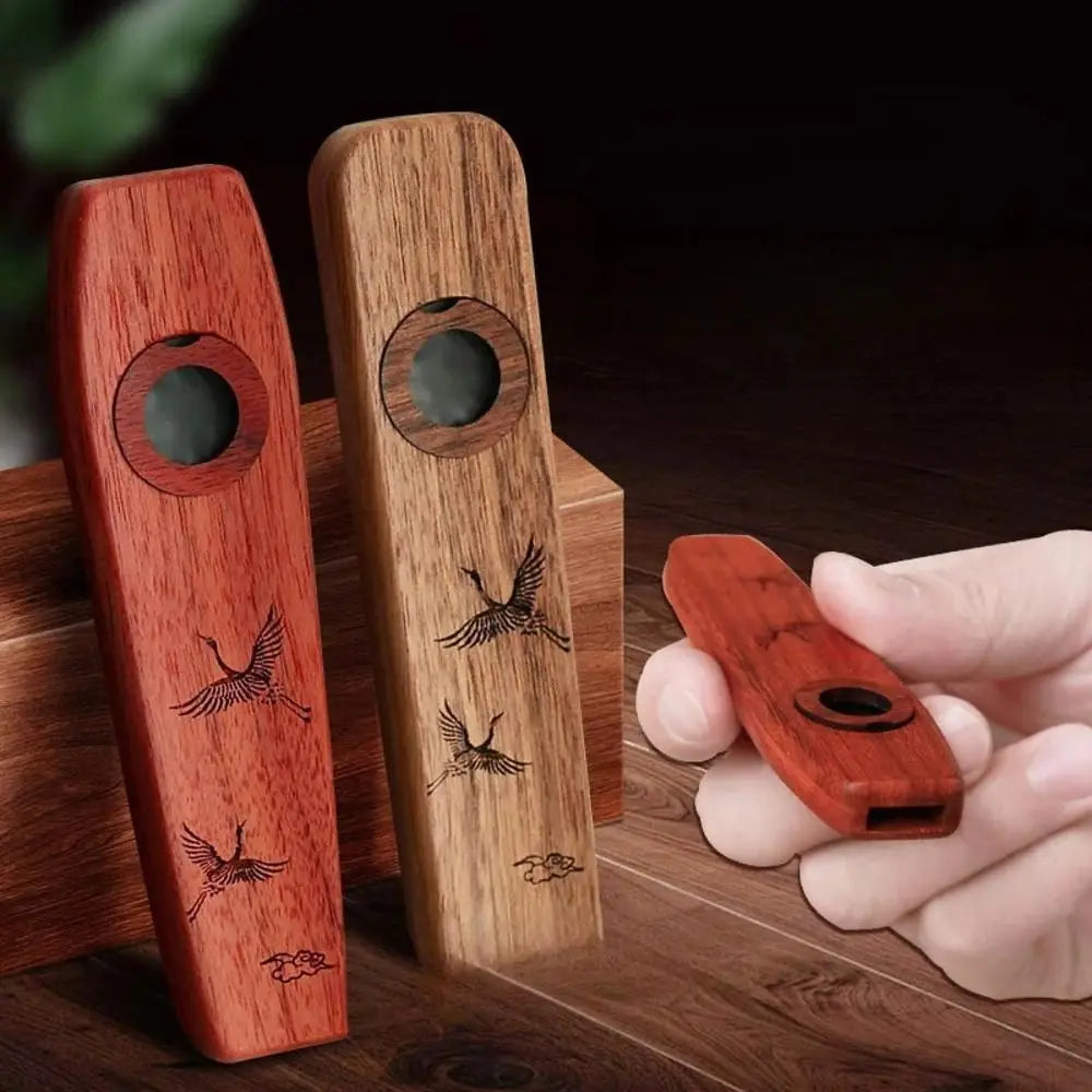 Musical Instrument Creative Wooden Kazoo Professional Portable Accompaniment Kazoo Smooth Lightweight Wind Instrument Music Gift