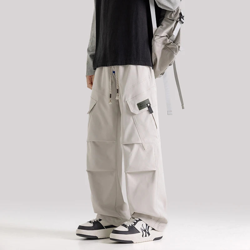 Baggy Pants For Man Casual Loose Fit Workwear Trousers Straight Leg Multiple Pockets Spring American Style