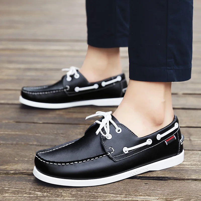 Shoes for Men Fashion Comfortable Loafers Genuine Leather Driving Shoes Men Sneakers Retro Boat Shoes Classic Designer Flats New