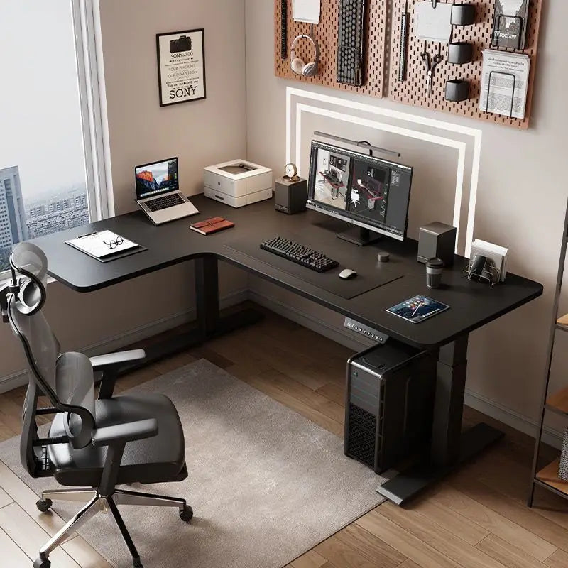 Intelligent Modern Home Office Adjustable Computer Desk Durable Ergonomics L-Shaped Corner Lifting Platform Electric Home Office