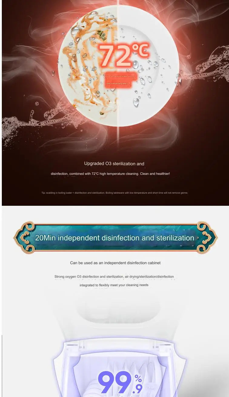 Household Portable Dishwashers Washing Machine Electric Heating Touch Control Small Table Top Automatic Countertop Dishwasher