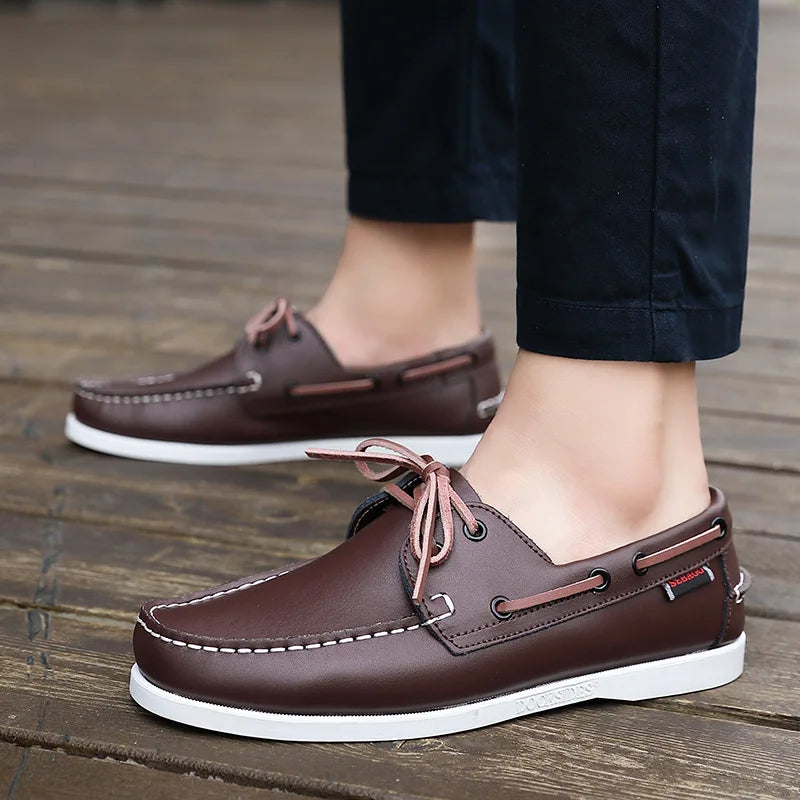 Shoes for Men Fashion Comfortable Loafers Genuine Leather Driving Shoes Men Sneakers Retro Boat Shoes Classic Designer Flats New