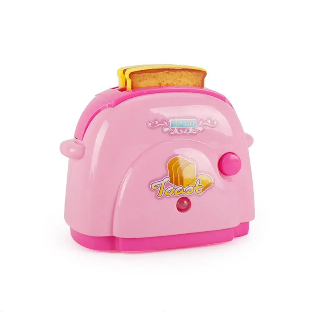 Coffee Machine Household Appliances Toys Toaster Blender Cooking Pretend Play Set with Light Sweeper Kitchen Toys For Children