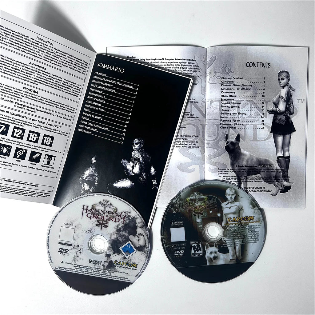 PS 2 Haunting Ground With Manual Copy CD Disc Digital burning disc Retro Video Game For direct reading Unlock Console Station