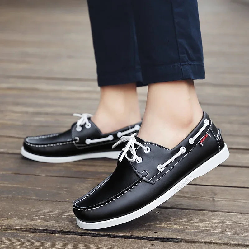 Shoes for Men Fashion Comfortable Loafers Genuine Leather Driving Shoes Men Sneakers Retro Boat Shoes Classic Designer Flats New