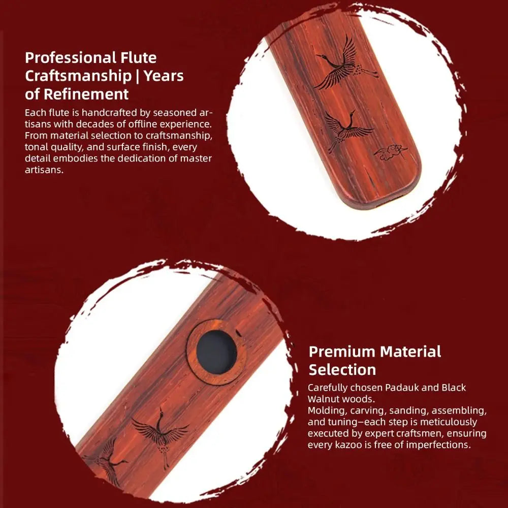 Musical Instrument Creative Wooden Kazoo Professional Portable Accompaniment Kazoo Smooth Lightweight Wind Instrument Music Gift