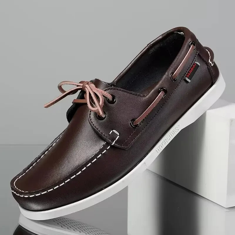 Shoes for Men Fashion Comfortable Loafers Genuine Leather Driving Shoes Men Sneakers Retro Boat Shoes Classic Designer Flats New