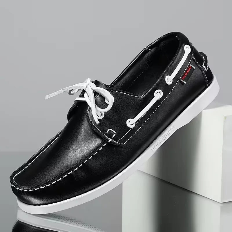 Shoes for Men Fashion Comfortable Loafers Genuine Leather Driving Shoes Men Sneakers Retro Boat Shoes Classic Designer Flats New