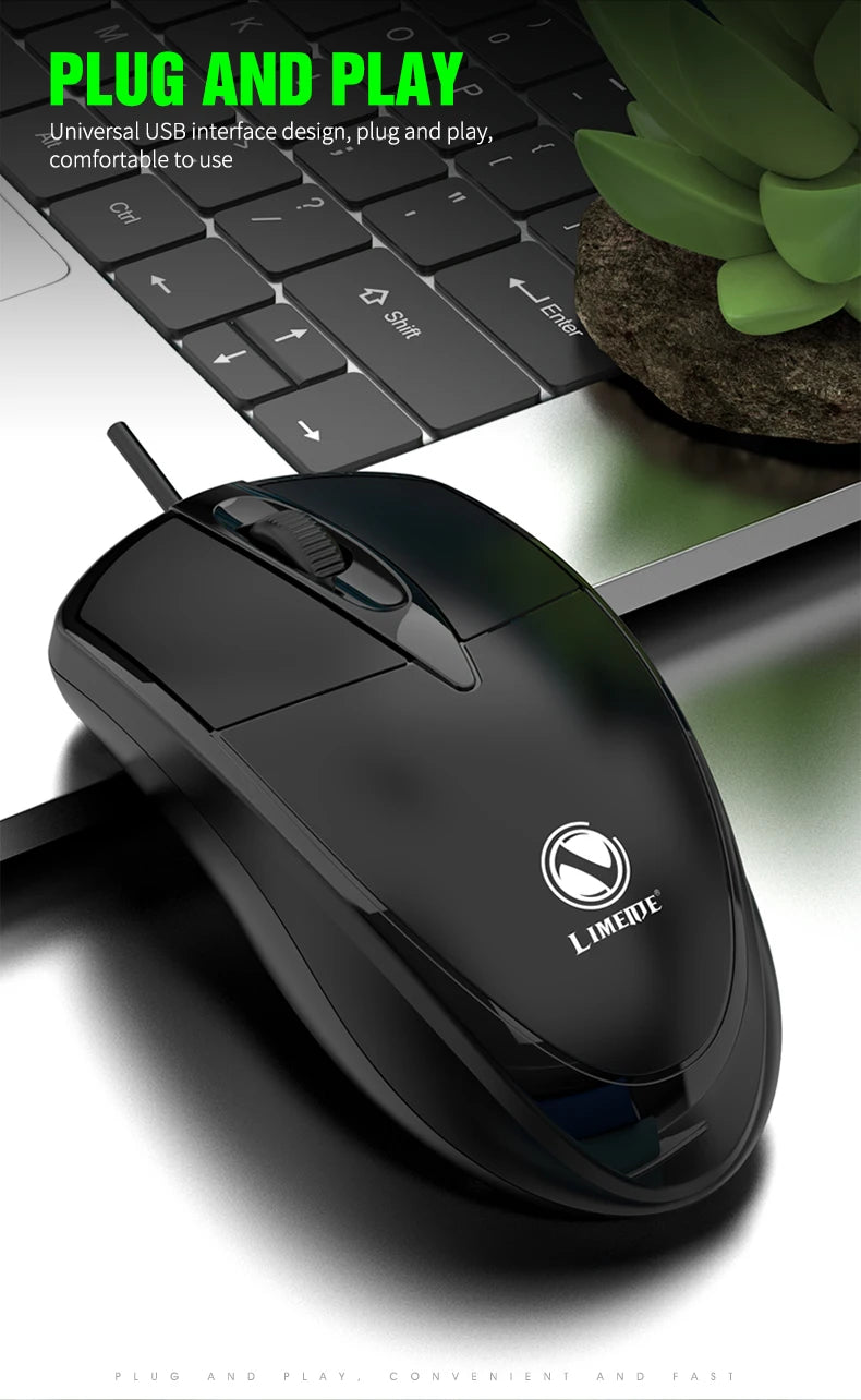 301 Wired Mouse Office Gaming Desktop Computer Laptop Business Mouse USB Optical Mouse