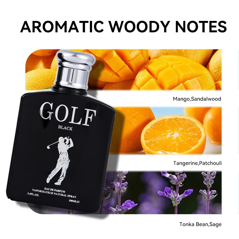 100ML 3.4FL.OZ Men's Perfume - Inspired by P.olo Black Woody Notes Eau De Toilette Spray - with Sage, Absinthe, Lemon