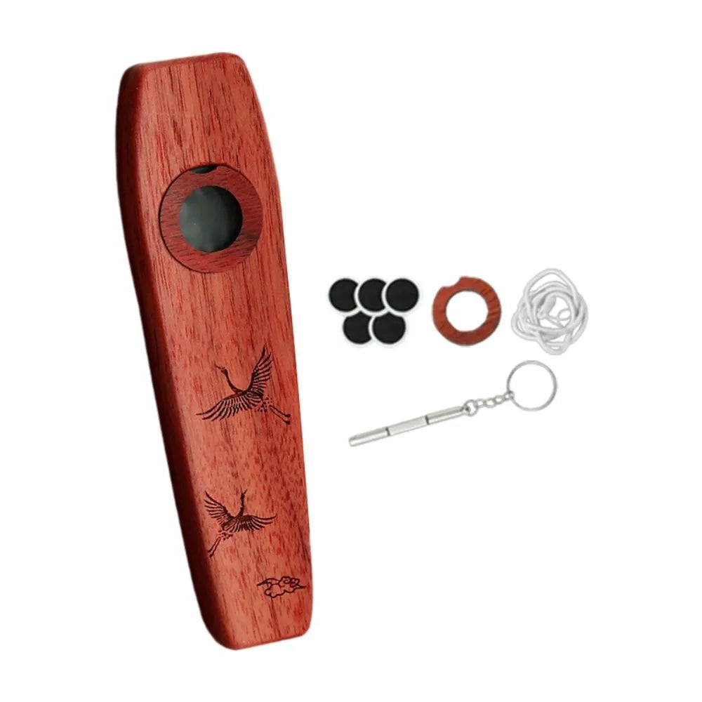 Musical Instrument Creative Wooden Kazoo Professional Portable Accompaniment Kazoo Smooth Lightweight Wind Instrument Music Gift