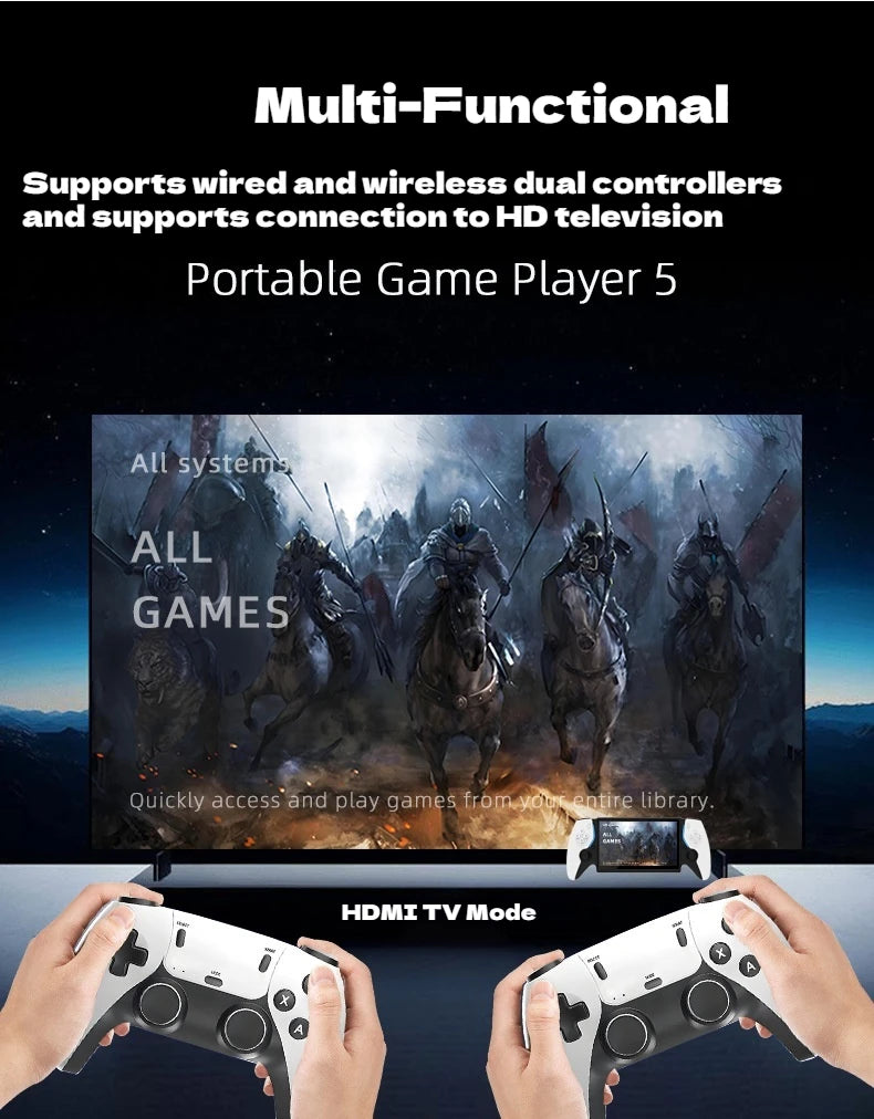 New PS5 7.0 Inch 64G Open Source System Dual Controller Handheld Game Console For PSP Street Fighter Competition