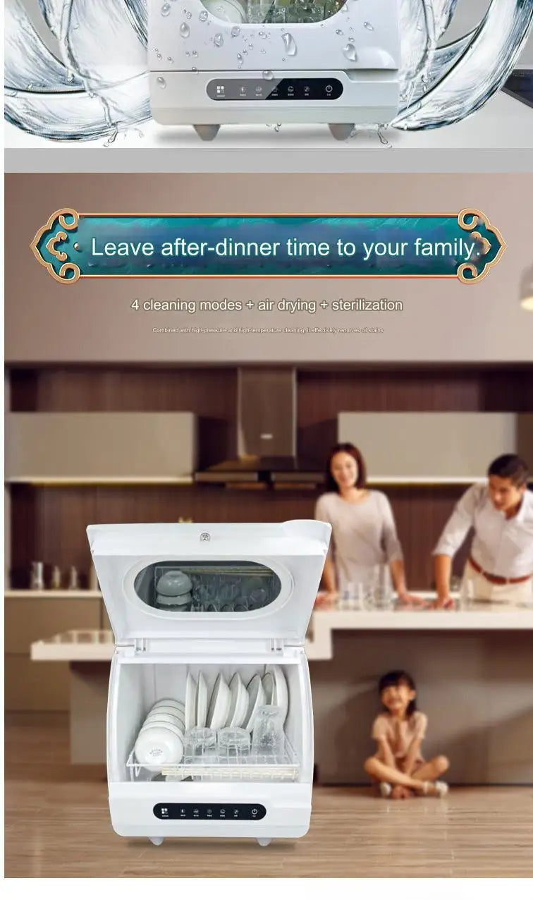 Household Portable Dishwashers Washing Machine Electric Heating Touch Control Small Table Top Automatic Countertop Dishwasher