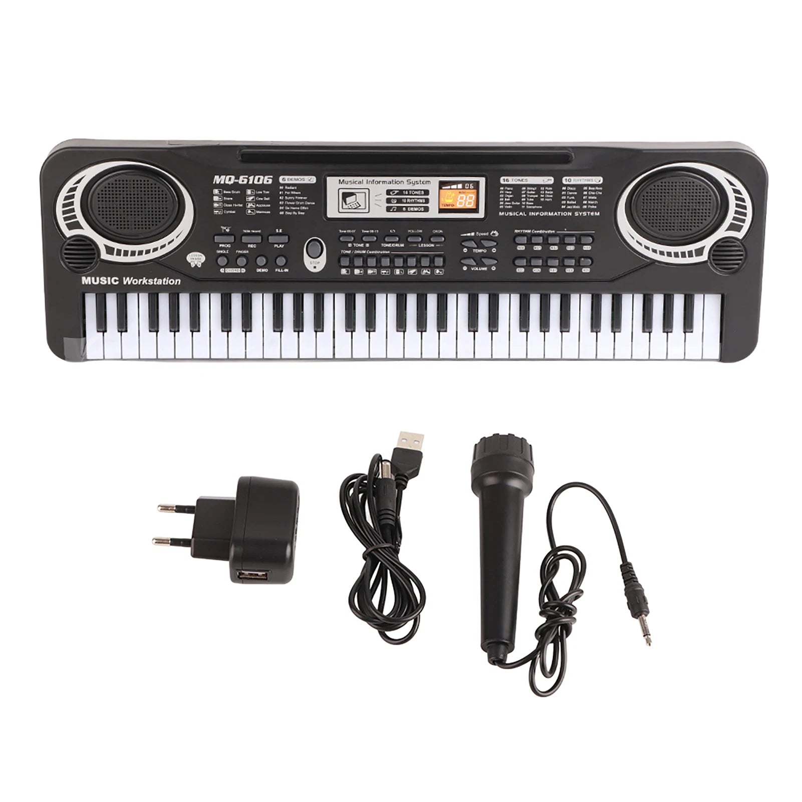 61‑Key Electric Digital Key Board Piano Musical Instruments Kids  with Microphone Musical Instruments  Electric Piano